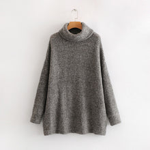 Load image into Gallery viewer, 2019 Winter Candy Color Oversized Turtleneck Sweater Hot pink Mustard Color Loose Knitted Jersey