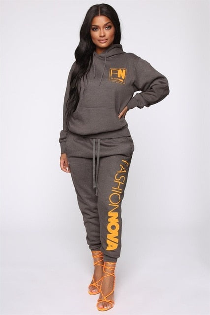 RAISEVERN Two Piece Set 2019 New Autumn Tracksuit For Women Suit For Office Lady Loose Casual Women Sports Suit Plus Size