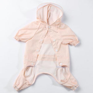 1pc 4 Sizes Polyester Adjustable Pet Dog Raincoat Waterproof Breathable Rainwear Hoodie Jacket Apparel Clothes