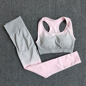 SVOKOR Seamless Yoga Set Sport Wear Women Gym Workout Fitness Clothing Female Sport Suit High Waist Legging Sports Bra Tracksuit