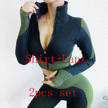 Load image into Gallery viewer, 2020 New Women Yoga Sports Bras Tops and Pants Sets Zipper Tracksuits Outfits Sportswear Jogging Suit Sweatpants Sport Jogger