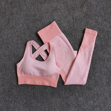 Load image into Gallery viewer, Women Fitness Sport Yoga Suit Seamless Women Yoga Sets Long Sleeve Yoga Clothing Female Sport Gym Suits Wear Running Clothes