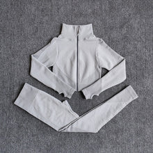 Load image into Gallery viewer, Women Fitness Sport Yoga Suit Seamless Women Yoga Sets Long Sleeve Yoga Clothing Female Sport Gym Suits Wear Running Clothes