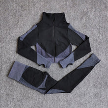 Load image into Gallery viewer, Women Fitness Sport Yoga Suit Seamless Women Yoga Sets Long Sleeve Yoga Clothing Female Sport Gym Suits Wear Running Clothes