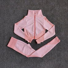 Load image into Gallery viewer, Women Fitness Sport Yoga Suit Seamless Women Yoga Sets Long Sleeve Yoga Clothing Female Sport Gym Suits Wear Running Clothes