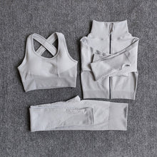 Load image into Gallery viewer, Women Fitness Sport Yoga Suit Seamless Women Yoga Sets Long Sleeve Yoga Clothing Female Sport Gym Suits Wear Running Clothes