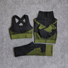 Load image into Gallery viewer, Women Fitness Sport Yoga Suit Seamless Women Yoga Sets Long Sleeve Yoga Clothing Female Sport Gym Suits Wear Running Clothes