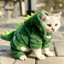 Load image into Gallery viewer, Snailhouse Hot Sale Pet Cat Clothes Funny Dinosaur Costumes Winter Warm Plush Cat Coat Small Cat Kitten Hoodie Puppy Dog Clothes
