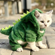Load image into Gallery viewer, Snailhouse Hot Sale Pet Cat Clothes Funny Dinosaur Costumes Winter Warm Plush Cat Coat Small Cat Kitten Hoodie Puppy Dog Clothes