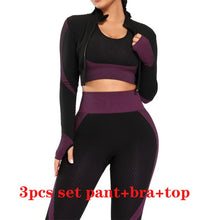 Load image into Gallery viewer, 2020 New Women Yoga Sports Bras Tops and Pants Sets Zipper Tracksuits Outfits Sportswear Jogging Suit Sweatpants Sport Jogger