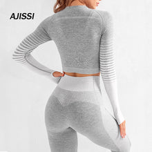 Load image into Gallery viewer, Seamless Women Yoga Set Long Sleeve Top High Waist  Sport Leggings Gym Clothes  Sport Suit short Gym Suit Fitness Sets for Women