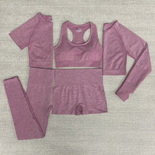 Load image into Gallery viewer, 5pcs Women Vital Seamless Yoga Set Workout Sport Wear Gym Clothes Short / Long Sleeve Crop Top High Waist Sports Leggings Suit