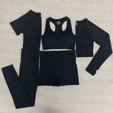 Load image into Gallery viewer, 5pcs Women Vital Seamless Yoga Set Workout Sport Wear Gym Clothes Short / Long Sleeve Crop Top High Waist Sports Leggings Suit