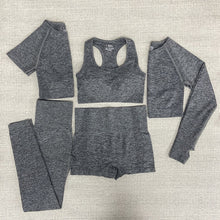 Load image into Gallery viewer, 5pcs Women Vital Seamless Yoga Set Workout Sport Wear Gym Clothes Short / Long Sleeve Crop Top High Waist Sports Leggings Suit