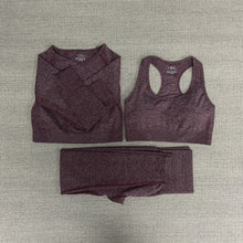 Load image into Gallery viewer, 5pcs Women Vital Seamless Yoga Set Workout Sport Wear Gym Clothes Short / Long Sleeve Crop Top High Waist Sports Leggings Suit