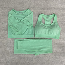 Load image into Gallery viewer, 5pcs Women Vital Seamless Yoga Set Workout Sport Wear Gym Clothes Short / Long Sleeve Crop Top High Waist Sports Leggings Suit