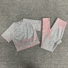 Load image into Gallery viewer, Seamless Women Yoga Set Long Sleeve Top High Waist  Sport Leggings Gym Clothes  Sport Suit short Gym Suit Fitness Sets for Women