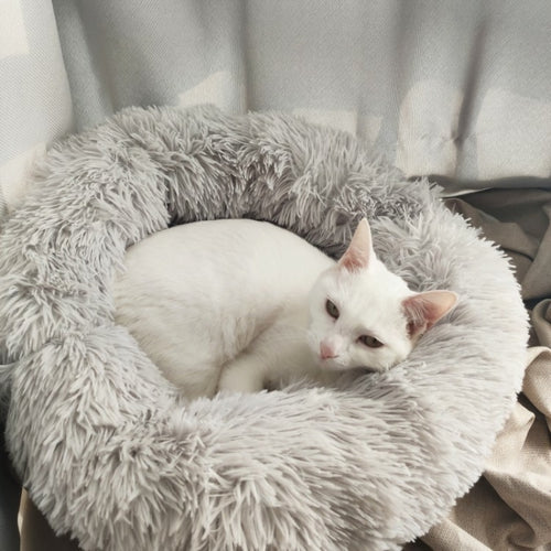 Cat bed 6 Sizes Round Plush Cat Bed House Cat Mat Winter Warm Sleeping Cat Nest Soft Dog Basket Pet Cushion Portable Supplies