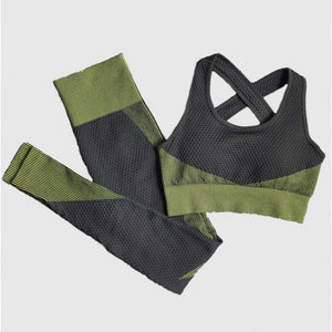 Women Seamless Yoga Sets 2Pcs/3Pcs Women's Zipper Tracksuit Long Sleeve +Sport Bra+Leggings Sports Suits Fitness Suits S-XL Size