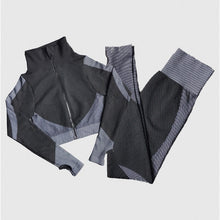 Load image into Gallery viewer, Women Seamless Yoga Sets 2Pcs/3Pcs Women&#39;s Zipper Tracksuit Long Sleeve +Sport Bra+Leggings Sports Suits Fitness Suits S-XL Size
