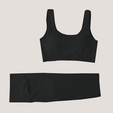 Load image into Gallery viewer, Peeli Ribbed Seamless Yoga Set Sport Suit Workout Clothes for Women Long Sleeve Gym Crop Top High Waist Leggings Fitness Set