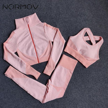 Load image into Gallery viewer, Seamless Women Yoga Sets Female Sport Gym Suits Wear Running Clothes Women Fitness Sport Gym Set Women Long Sleeve Yoga Clothing