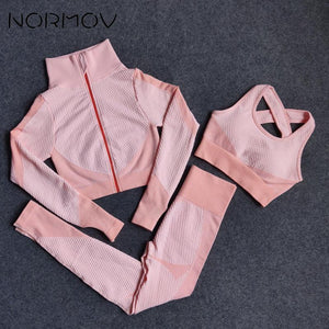 Seamless Women Yoga Sets Female Sport Gym Suits Wear Running Clothes Women Fitness Sport Gym Set Women Long Sleeve Yoga Clothing
