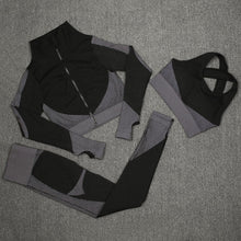 Load image into Gallery viewer, Seamless Women Yoga Sets Female Sport Gym Suits Wear Running Clothes Women Fitness Sport Gym Set Women Long Sleeve Yoga Clothing