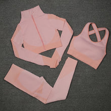 Load image into Gallery viewer, Seamless Women Yoga Sets Female Sport Gym Suits Wear Running Clothes Women Fitness Sport Gym Set Women Long Sleeve Yoga Clothing