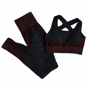 Women Seamless Yoga Sets 2Pcs/3Pcs Women's Zipper Tracksuit Long Sleeve +Sport Bra+Leggings Sports Suits Fitness Suits S-XL Size