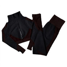 Load image into Gallery viewer, Women Seamless Yoga Sets 2Pcs/3Pcs Women&#39;s Zipper Tracksuit Long Sleeve +Sport Bra+Leggings Sports Suits Fitness Suits S-XL Size