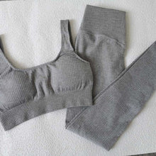 Load image into Gallery viewer, 2PCS/Set Seamless Fitness Women Yoga Suit High Stretchy Workout Sport Set Padded Sports Bra High Waist Sports Legging Gym