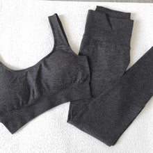 Load image into Gallery viewer, 2PCS/Set Seamless Fitness Women Yoga Suit High Stretchy Workout Sport Set Padded Sports Bra High Waist Sports Legging Gym