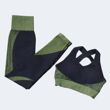 Load image into Gallery viewer, Fitness Suits Yoga Women Outfits 3pcs Sets Long Sleeve Shirt+Sport Bra+Seamless Leggings Workout Running Clothing Gym Wear,LF051