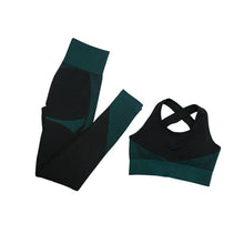 Load image into Gallery viewer, Fitness Suits Yoga Women Outfits 3pcs Sets Long Sleeve Shirt+Sport Bra+Seamless Leggings Workout Running Clothing Gym Wear,LF051