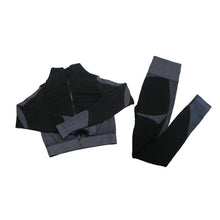Load image into Gallery viewer, Fitness Suits Yoga Women Outfits 3pcs Sets Long Sleeve Shirt+Sport Bra+Seamless Leggings Workout Running Clothing Gym Wear,LF051