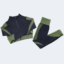Load image into Gallery viewer, Fitness Suits Yoga Women Outfits 3pcs Sets Long Sleeve Shirt+Sport Bra+Seamless Leggings Workout Running Clothing Gym Wear,LF051