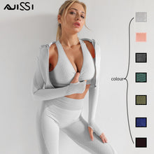 Load image into Gallery viewer, Seamless  Women Yoga Sets Female Sport Gym suits Wear Running Clothes women Fitness Sport Yoga Suit Long Sleeve yoga clothing