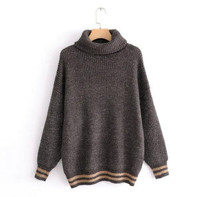 2019 Winter Candy Color Oversized Turtleneck Sweater Hot pink Mustard Color Loose Knitted Jersey